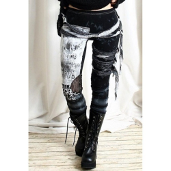 Legginsy gotyckie sznurowane