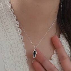 Naszyjnik Black Agate Coffin