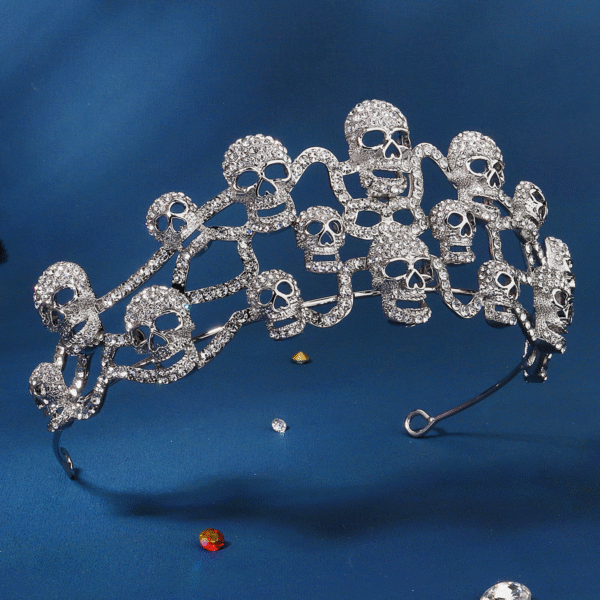 Tiara „Dark Skull Crown” – korona śmierci dla królowej cieni - obrazek 2