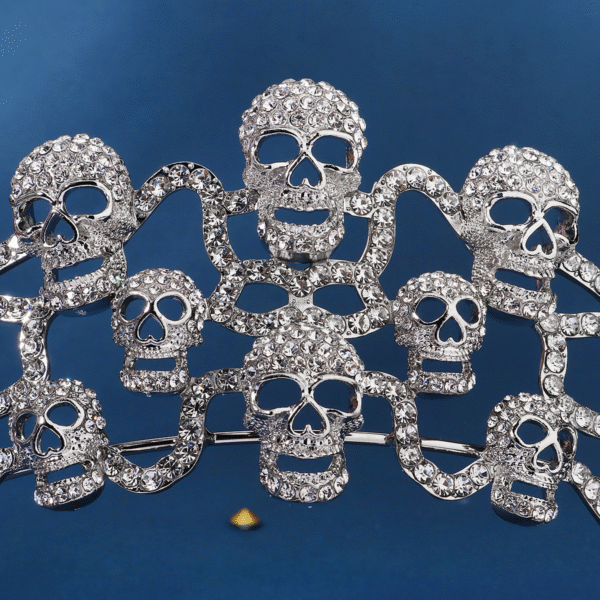 Tiara „Dark Skull Crown” – korona śmierci dla królowej cieni - obrazek 3