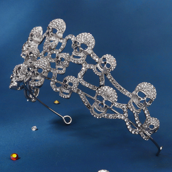 Tiara „Dark Skull Crown” – korona śmierci dla królowej cieni - obrazek 4